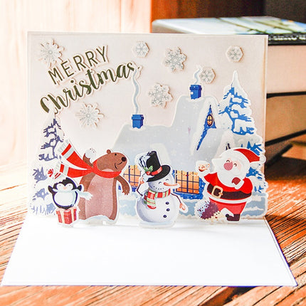 Christmas Card Wholesale Creative 3D Stereo Greeting Card Holiday Wish Card Kindergarten Handmade Greeting Card