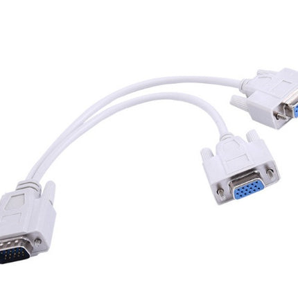 High Quality 1 Male VGA To 2 Female VGA Splitter Cable 2 Way VGA SVGA Monitor Dual Video Graphic LCD Y Splitter Cable