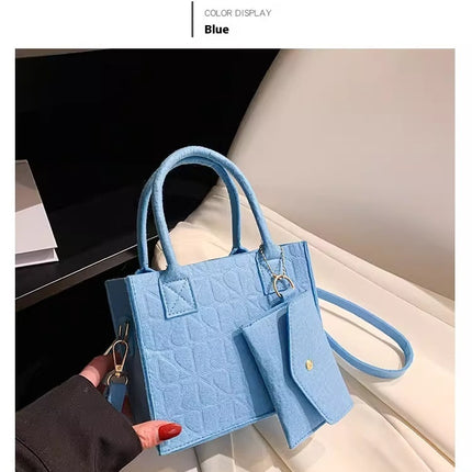 Simple Small Handbag Women's Fashion Felt One Shoulder Combination Bags
