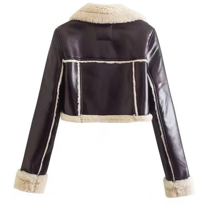 Women's Short Lapel Long Sleeve Slim Fashion Personality Jacket Jacket