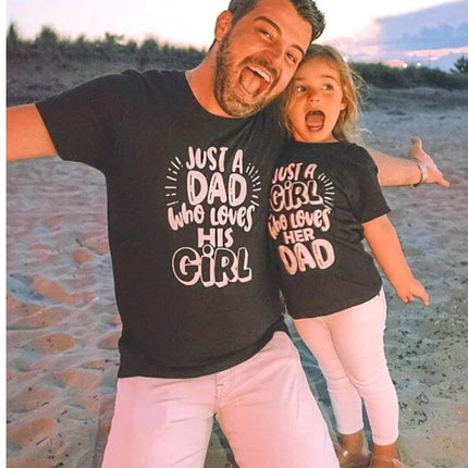 Just A Dad Who Loves His Girl Parent-child T-shirt