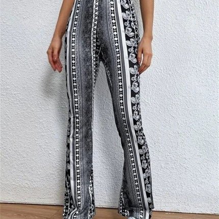 High Elastic Tight Pants Slim Sexy Print Trousers Womens Clothing