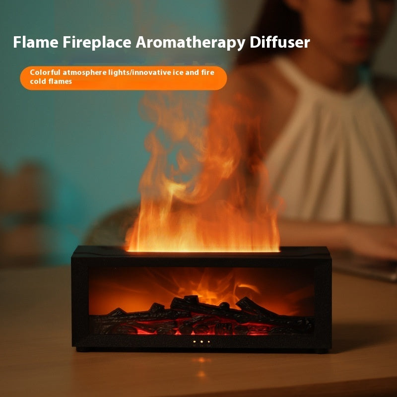 New Flame | Aromatherapy Diffuser | 3D Flame Effect | Large Room Humidifier | Multicolor | Calm Relaxing Home Ambience -