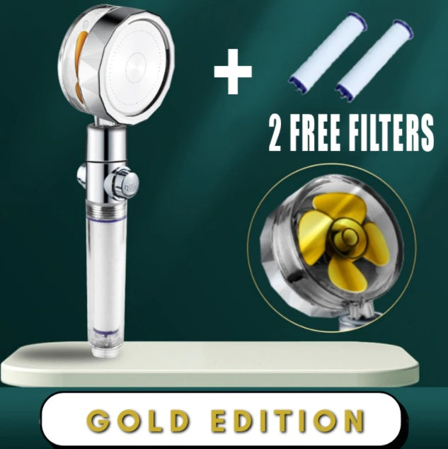 High-Pressure Water-Saving Shower Head | 360° Rotating Turbo Fan Spray Nozzle | ABS Pressurized Shower with Filter | Chrome Round Fixed Head - Hardware > Plumbing > Plumbing Fixture Hardware & Parts > Shower Parts > Shower Heads > Handheld Shower Heads