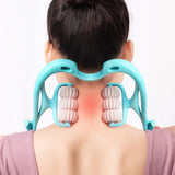 6-Roller Cervical Neck Massager | Manual Six-Wheel Deep Tissue Roller | Ergonomic Swan-Shaped Massage Tool | Relieves Neck, Shoulder, Back & Leg Tension | Adjustable Pressure | Includes Natural Crystal Jade Scraping Board - Health & Beauty > Personal Care > Massage & Relaxation > Massagers > Manual Massage Tools