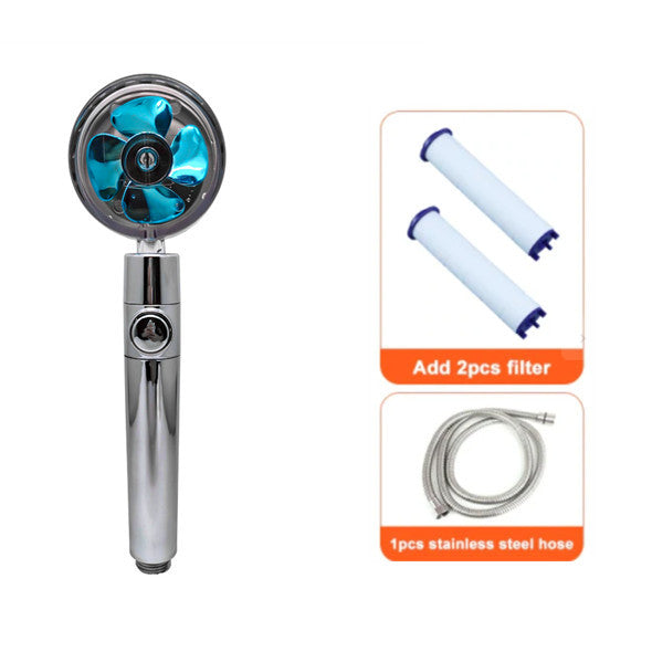 High-Pressure Water-Saving Shower Head | 360° Rotating Turbo Fan Spray Nozzle | ABS Pressurized Shower with Filter | Chrome Round Fixed Head - Hardware > Plumbing > Plumbing Fixture Hardware & Parts > Shower Parts > Shower Heads > Handheld Shower Heads