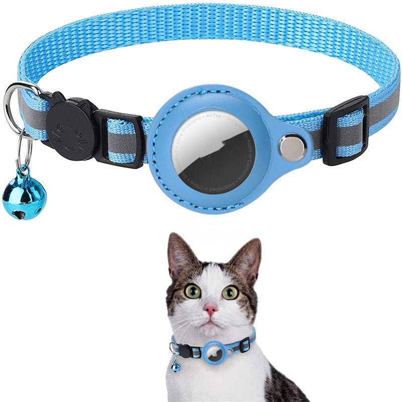 Reflective Nylon AirTag Pet Collar | Waterproof Holder Case for Apple AirTag | Adjustable Dog & Cat Collar for Puppies, Kittens & Small Pets | Secure & Durable - Animals & Pet Supplies > Pet Supplies > Pet Collars & Harnesses > Breakaway & Safety Collars