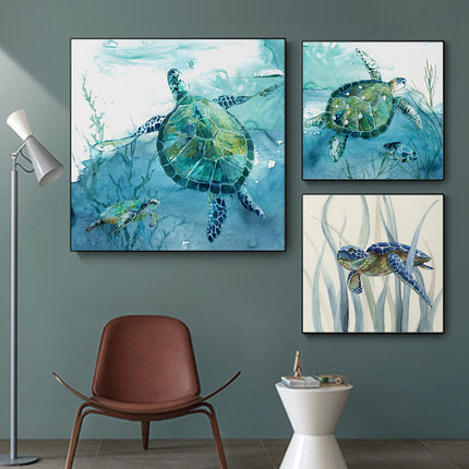 Turtle Canvas Painting Wall Art Poster