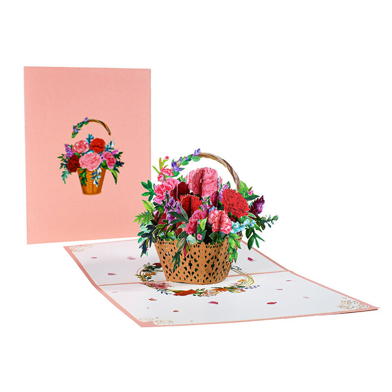 BloomCraft | 3D Pop-Up Card | Handcrafted 3D Bouquet | Reveals 3D Bloom | Mothers Day | Delights Mom With 3D Pop-Up -
