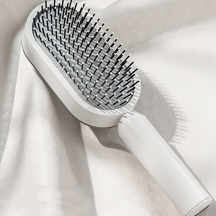 Self-Cleaning Hair Brush for Women | One-Click Cleaning Detangling Comb | 3D Air Cushion Scalp Massage Brush | Anti-Static, No-Pull Hairbrush | Pain-Free Detangling for All Hair Types | Optional Wall-Mounted Storage - Health & Beauty > Personal Care > Hair Care > Hair Styling Tools > Combs & Brushes > Paddle Hairbrushes