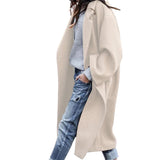 Casual Chic Long Wool Coat | Single Breasted Lapel | Warmth For Winter | Solid Color Size S | Effortless Everyday Style -