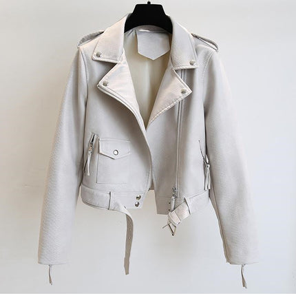 Women's Short Leather Jacket Spring And Autumn