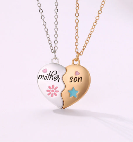 HeartLink | Mother Daughter Necklace Set | 18k Gold Plated | Magnetic Heart Pendants | Gold | Perfect Mothers Day Gift -