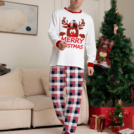 New Style Plaid Deer Christmas Parent-child Pajama Suit