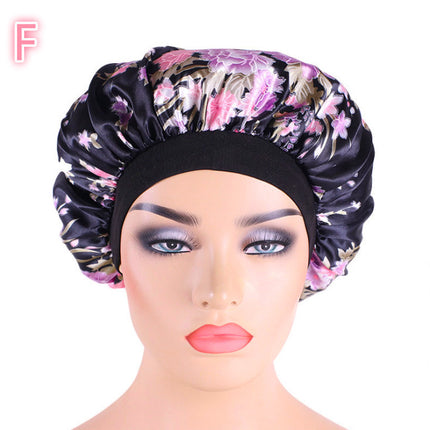 Beauty print Satin silk Bonnet sleep night cap