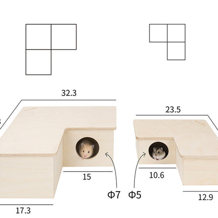 Two-bedroom three-bedroom small pet wooden house