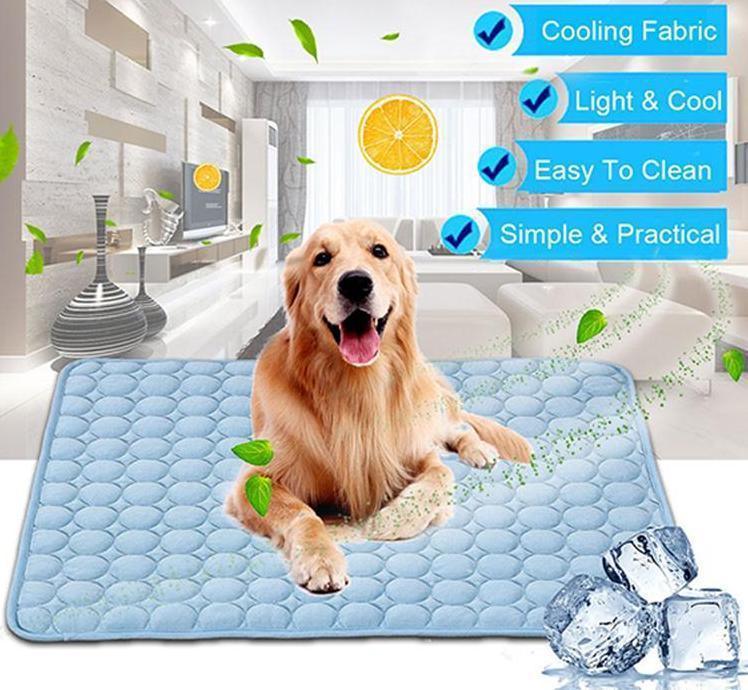 Ice Silk Pet Cooling Pad for Dogs & Cats | Summer Cold Nest Mat | Breathable Heat-Resistant Cooling Cushion | Lightweight Portable Bed | S–XL Sizes - Animals & Pet Supplies > Pet Supplies > Pet Beds > Cooling Beds