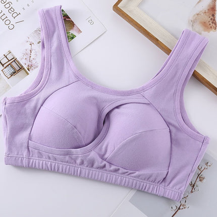 Plus Size Women Bra Ladies Cotton Quake-Proof Underwear Sleep Tops No Buckles Non Wire Lingerie With Removable Padded