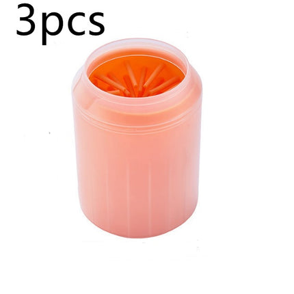 Pet Paw Cleaner Cleaning Kit Cup Soft Brush Can