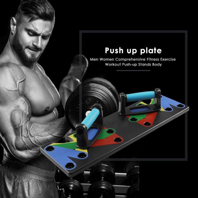 NineFunction | Push Up Board | Color Coded Angled Design | Sculpts Upper Body | Multi Color | Burns Calories -
