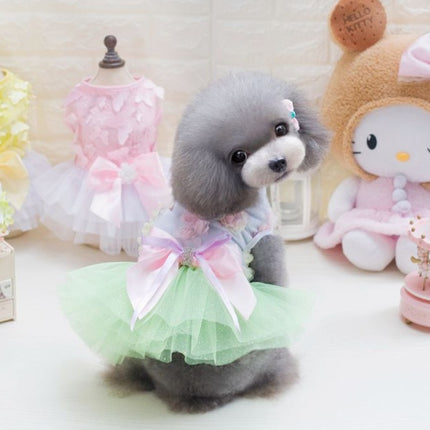 Dog Skirt Princess Tutu Spring-Summer Teddy Dress Mesh Thin Summer Dog Clothes