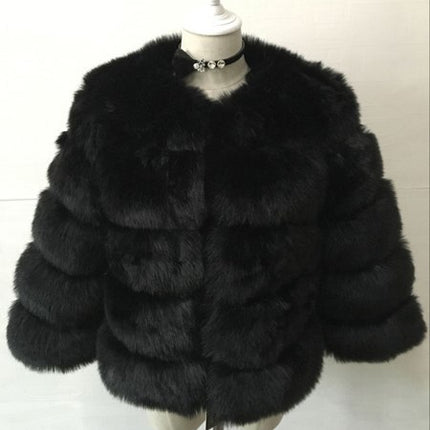 S-3XL Mink Coats Women Winter New Fashion FAUX Fur Coat Elegant Thick Warm Outerwear Fake Fur Jacket Chaquetas Mujer