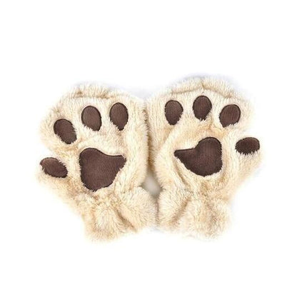 Winter Lovely Half Cover Paw Bear Cat Claw Gloves Short Finger