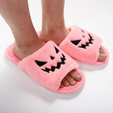 Halloween Cute Warm Home Slippers for Women | Soft Rabbit Fur Indoor Shoes | Open-Toe Fish Mouth Design | Cozy Plush Winter Slippers | PU Sole | Fall & Halloween House Shoes - Apparel & Accessories > Shoes > Slippers