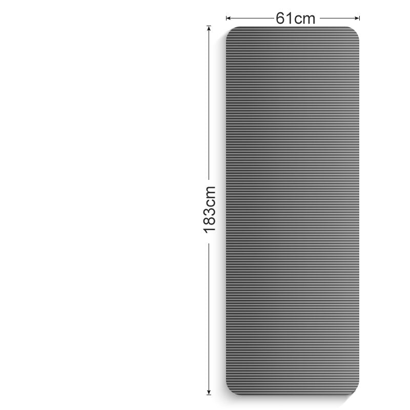 FlexYoga | Yoga Mat | 10mm Thick NBR | Cushioning And Joint Protection | Gray Black 61x183 cm | Non Slip Surface For Stable Poses -