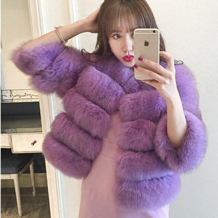 S-3XL Mink Coats Women Winter New Fashion FAUX Fur Coat Elegant Thick Warm Outerwear Fake Fur Jacket Chaquetas Mujer