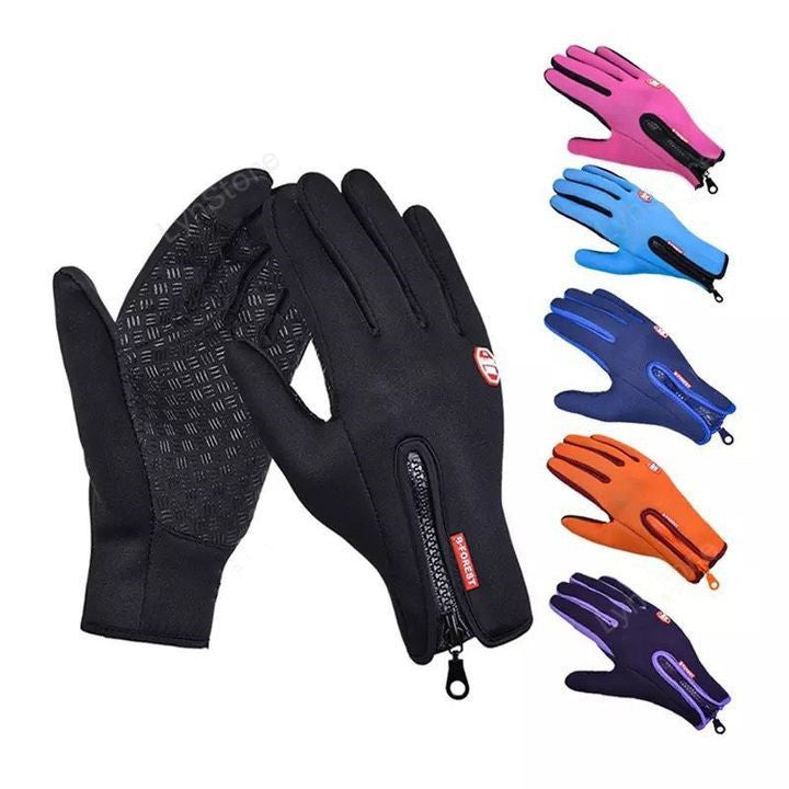 PolarFlex | Winter Touch Gloves | Waterproof | Touchscreen | Blue, Black, M, L | Keeps Hands Warm And Dry On Rides -