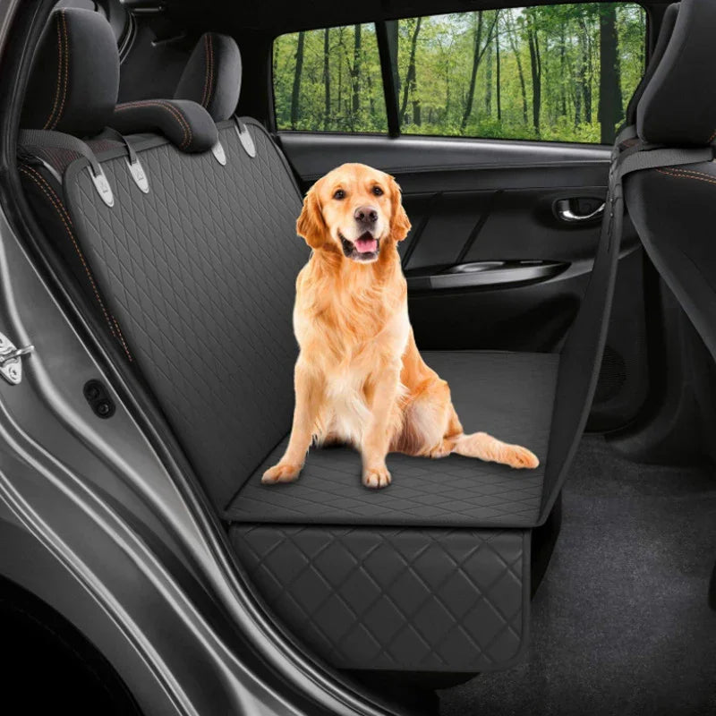 Dog Car Seat Cover with Mesh Window | Waterproof Hammock Protector for Back Seat | Non-Slip 600D Oxford Mat with Zippers & Safety Buckles | Fits All Cars & SUVs - Animals & Pet Supplies > Pet Supplies > Vehicle Pet Barriers > Backseat Barriers