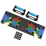 NineFunction | Push Up Board | Color Coded Angled Design | Sculpts Upper Body | Multi Color | Burns Calories -