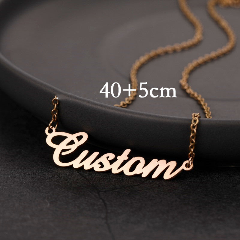 NameCraft | Name Pendant | Diy Name Pendant | Ideal Gift For Her | Gold 40+5cm, Rose Gold 40+5cm | Hypoallergenic Finish -