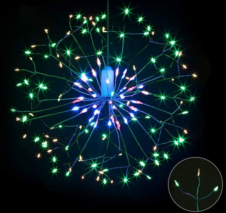 LumaCraft | LED Fireworks Light String | Low Power | One Button | Multicolor | Festive Decor -