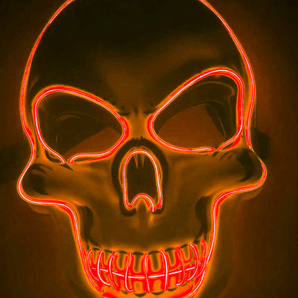 Halloween Skeleton Mask LED Glow Scary Mask