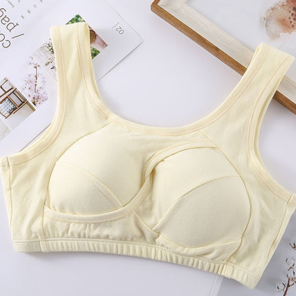 Plus Size Women Bra Ladies Cotton Quake-Proof Underwear Sleep Tops No Buckles Non Wire Lingerie With Removable Padded