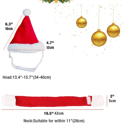 Pet supplies Christmas hat scarf set cat and dog small pet