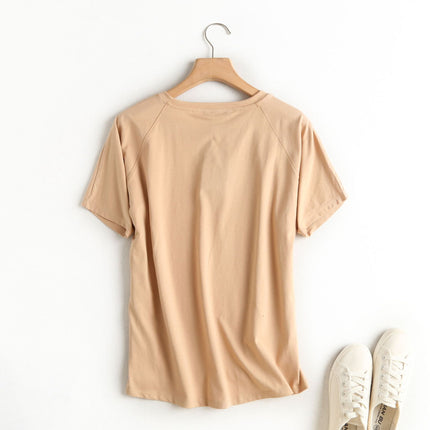 Women's Solid Loose Edition Thin Short Sleeve T-shirt