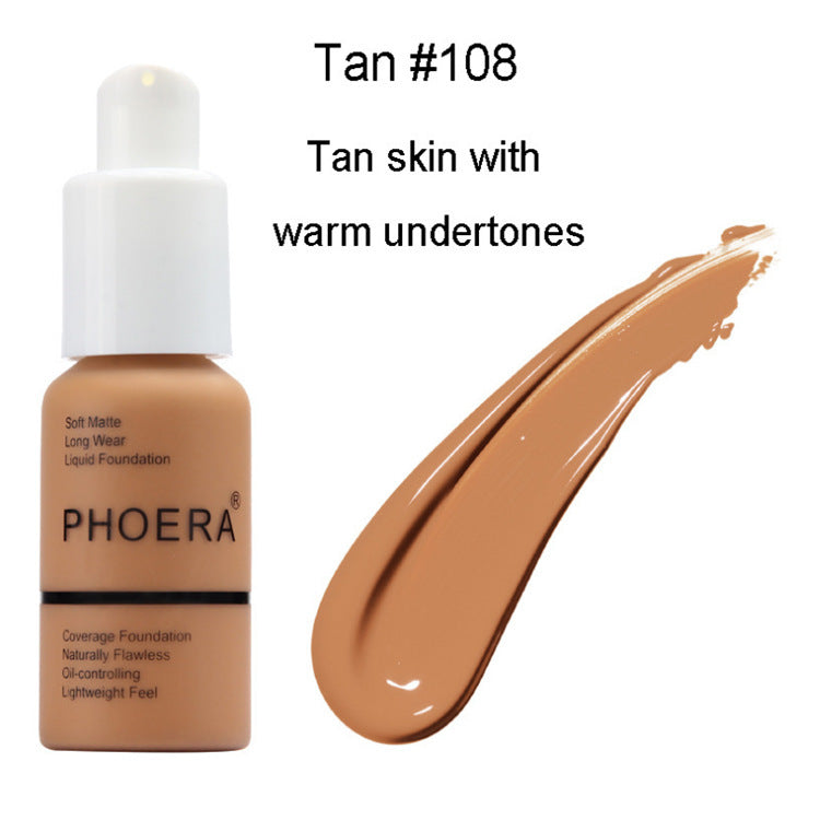 Matte Liquid Foundation | Explosive Press-Type Oil Control Concealer Cream | Natural Color Full-Coverage Makeup | Waterproof, Long-Lasting, Pore-Smoothing Brightening Foundation - Health & Beauty > Personal Care > Cosmetics > Makeup > Face Makeup > Foundations & Concealers