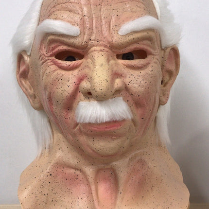 Old man mask white hair white beard headgear halloween