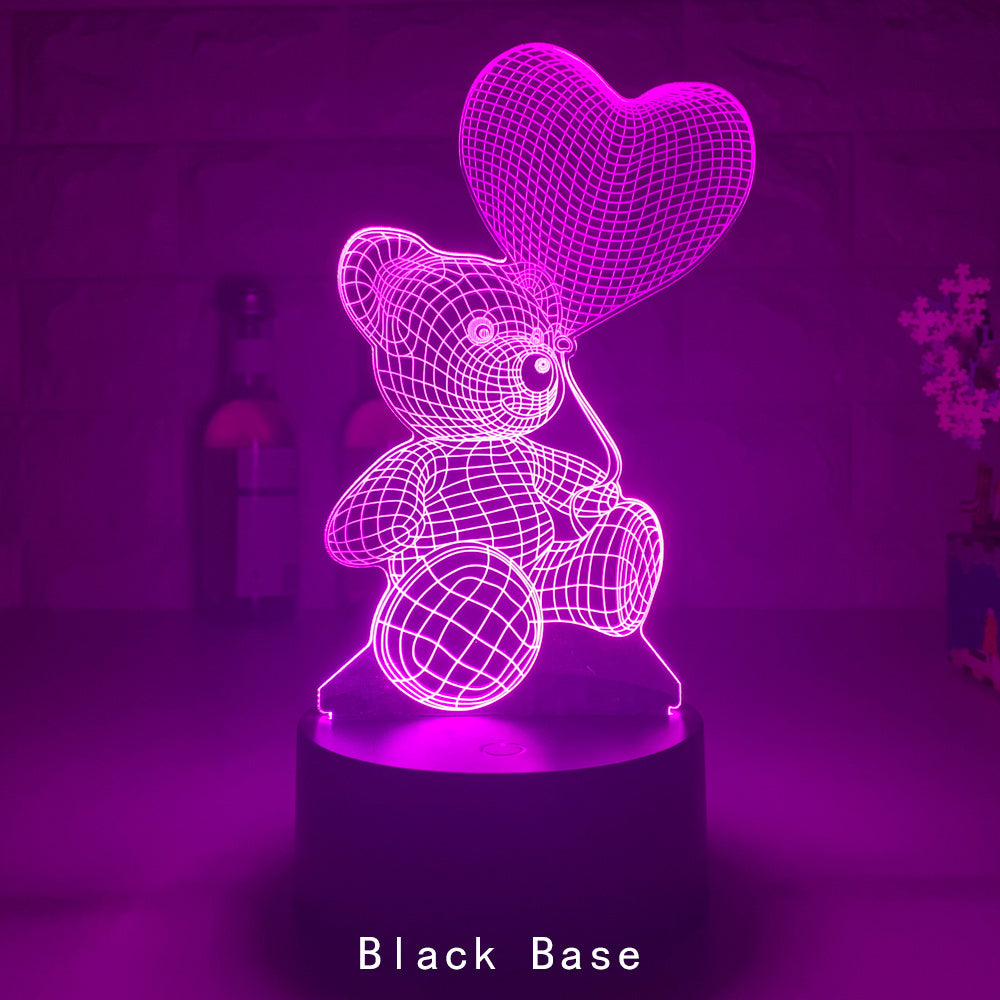 GlowBear | 3D Teddy Bear Night Light | Acrylic Neon Look | Usb Powered | Teddy Bear | Adds magical glow to your space -