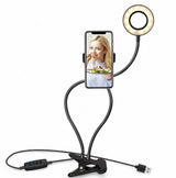 LumiFlex | LED Selfie Ring Light | Hands Free Clamp | 3 Color Temps 10 Levels | Ideal for Makeup and Selfies -