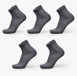 Men’s Bamboo Fiber Business Socks | Breathable Anti-Odor Soft Crew Socks | Eco-Friendly Medium-Thickness Daily Wear | 5-Color Pack | Free Size 38-44 - Apparel & Accessories > Clothing > Socks > Crew Socks