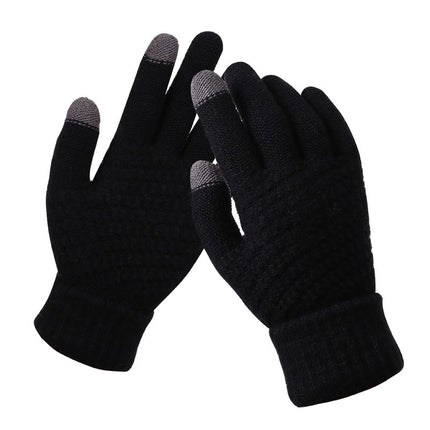 Couple knitted gloves touch screen gloves