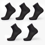 Men’s Bamboo Fiber Business Socks | Breathable Anti-Odor Soft Crew Socks | Eco-Friendly Medium-Thickness Daily Wear | 5-Color Pack | Free Size 38-44 - Apparel & Accessories > Clothing > Socks > Crew Socks