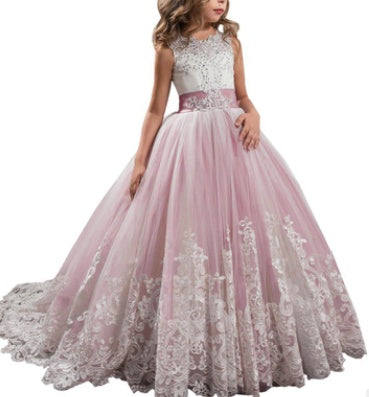 Europe And The United States New Children's Clothing Lace Wedding Dress