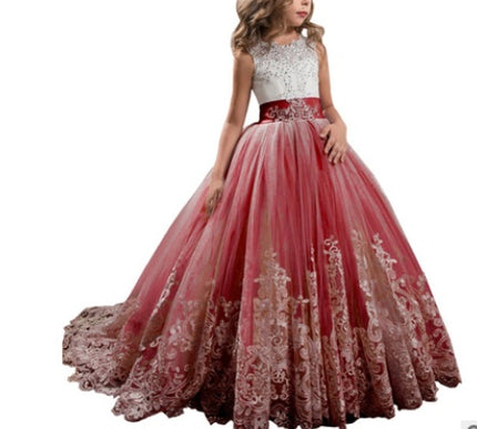 Europe And The United States New Children's Clothing Lace Wedding Dress