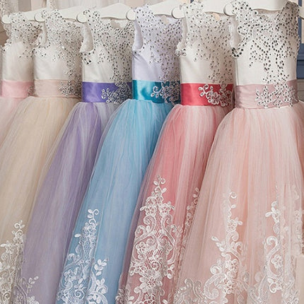 Europe And The United States New Children's Clothing Lace Wedding Dress