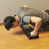 NineFunction | Push Up Board | Color Coded Angled Design | Sculpts Upper Body | Multi Color | Burns Calories -